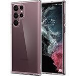 Spigen Ultra Hybrid Hülle Kompatibel mit Samsung Galaxy S22 Ultra -Crystal Clear, PC Platte und Silikonrahmen, Schutzrand und Eckschutz, Air Cushion Technologie