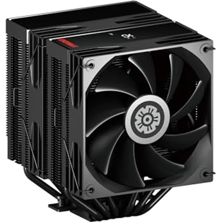 Enermax ETS-T60D, CPU Kühler mit Dual-Tower-Design, 2x 120 mm PWM-Lüfter, digitale Statusanzeige, Schwarz – Bild 2