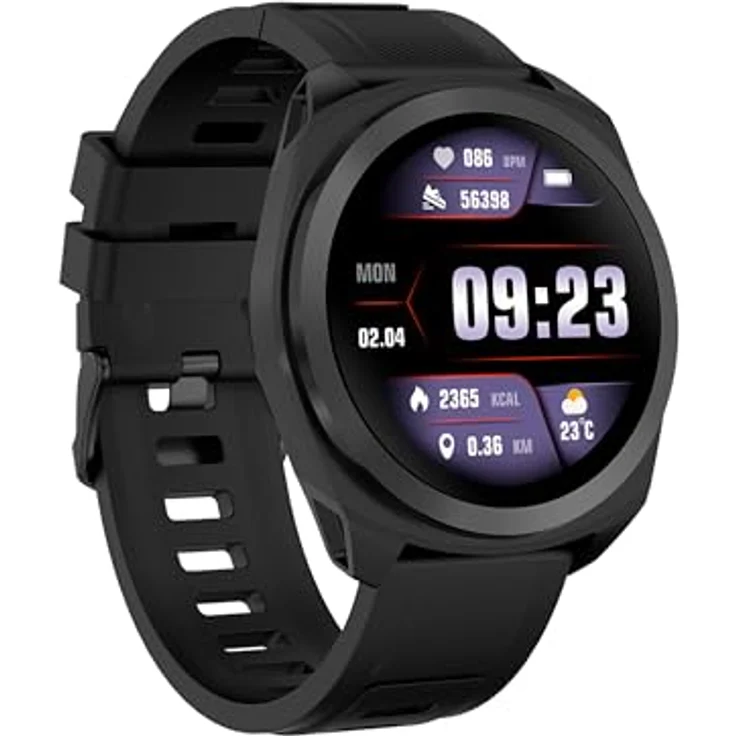 CANYON Smartwatch SW83, 3.4 cm Fitness Uhr mit GPS, 128 Sportmodi, SpO2, Herzfrequenzmonitor, 150+ Zifferblättern, Schrittzähler, Stress- und Schlafmonitor, IP68 wasserdicht – Bild 1