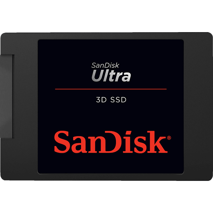 SanDisk Ultra® 3D SSD, 500 GB, SATA 6 Gbps, 2,5 Zoll, intern, Stoßfest, bis zu 560 MB/s Lese-/Schreibgeschwindigkeit