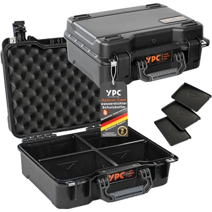 YPC Xplorer Case M – 40cm x 33cm x 16,5cm Outdoor Case, Sortierkoffer wasserdicht, Kamera Koffer Hardcase, Transportkoffer für Ausrüstung, Stapelbar – Bild 1