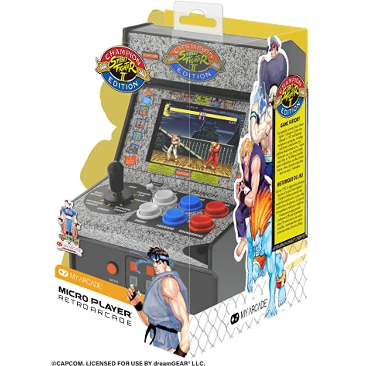 My Arcade Street Fighter 2 Champion Edition Micro Player, 7.5" Mini-Konsolenspiel mit 12 Charakteren und 78 Kampfkombinationen – Bild 5