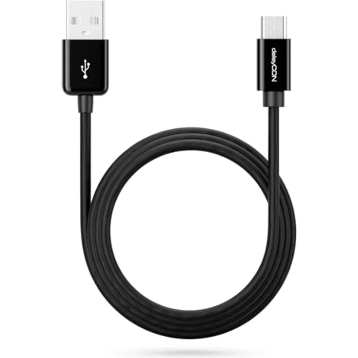 deleyCON 3,0m Micro USB Ladekabel Datenkabel - Kompatibel für Android Handys Smartphones Tablets MP3 Player Kameras - Schwarz – Bild 4