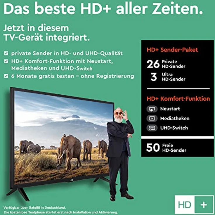 JVC LT-40VF3056 40 Zoll Fernseher/Smart TV (Full HD, HDR, Triple-Tuner) - Inkl. 6 Monate HD+ [2023] – Bild 2