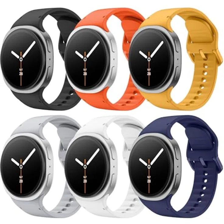 MoKo Sport Armband für Samsung Galaxy Watch 9/8/8 Classic, M/L, Silikon, atmungsaktiv, wasserdicht, verstellbar