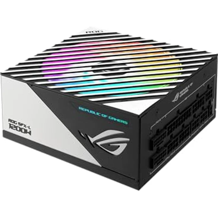 ASUS ROG Loki SFX-L 1200W Titanium vollmodulares Gaming Netzteil (120mm PWM ARGB Lüfter, ATX 3.0, PCIe 5.0 Ready, inkl. 16-poligem Kabel, 80+ Titanium Zertifizierung, Lambda Standard++Zertifizierung) – Bild 2