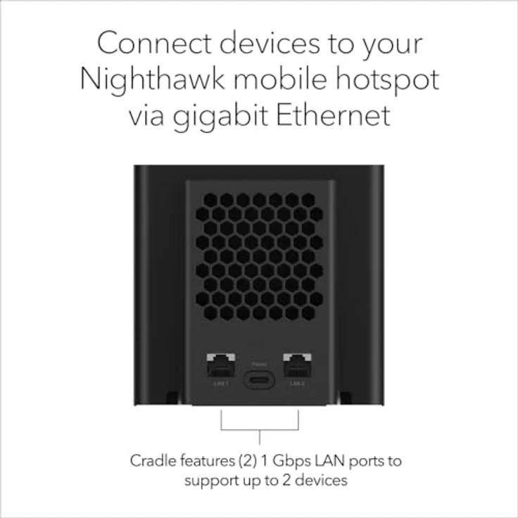 Netgear Nighthawk Mobile Hotspot Cradle, Dockingstation mit zwei Gigabit-LAN-Anschlüssen, kompatibel mit M3, M6, M6 Pro, M7, M7 Pro und M7 Ultra – Bild 2