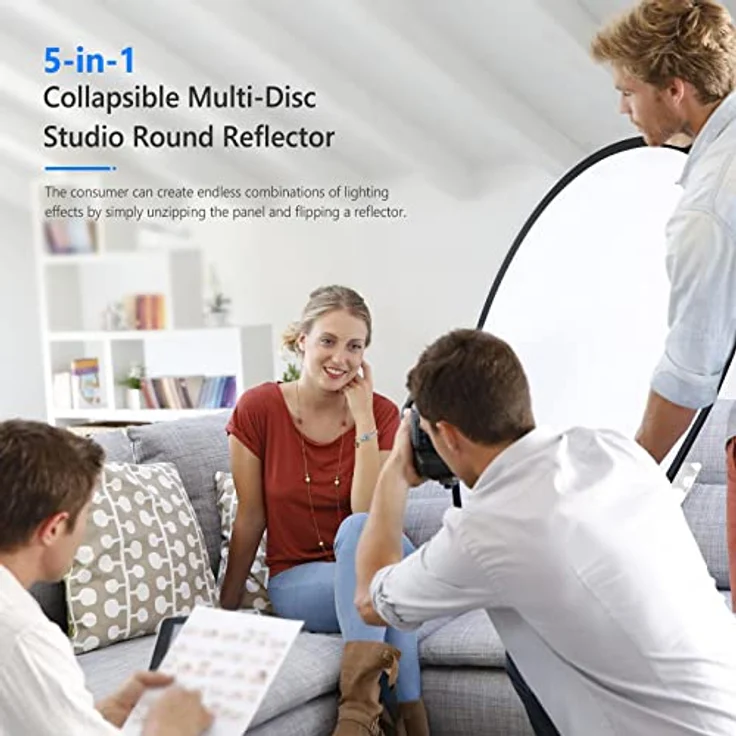 Neewer 5-in-1 60 x 90 cm (24 x 36 Zoll) Fotostudio Ovale Multi Disk Klappbare Licht-Reflektor Set mit Tragetasche für Studiofotografie - Preisvergleich – Bild 5