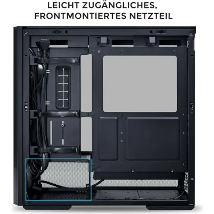 Lian Li LANCOOL 207 PC Gehäuse, Midi-Tower, ATX, Tempered Glass - schwarz, viel Platz für Hardware, hervorragender Airflow, integriertes Kabelmanagement – Bild 6