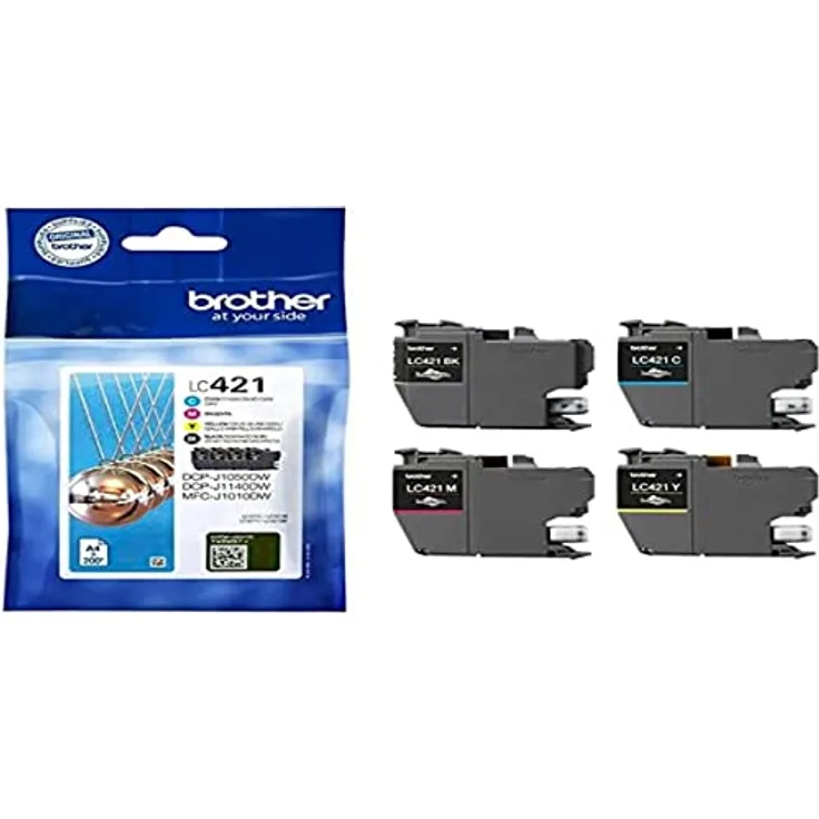 Brother LC421 Value Pack - 4er-Pack - Schwarz, Gelb, Cyan, Magenta - original - Tintenpatrone