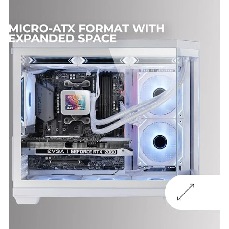 Mars Gaming MC-3TCOREM, PC-Tower-Gehäuse in Weiß mit drei Hartglaspaneelen, optimierter Kühlung und Mikro-ATX Unterstützung – Bild 4