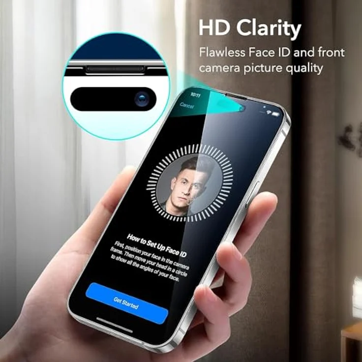ESR Panzerglas für iPhone 14 Pro, 3 Stück, Militärnorm Schutz, kratzfest, HD Klarheit mit Anbringrahmen – Bild 5