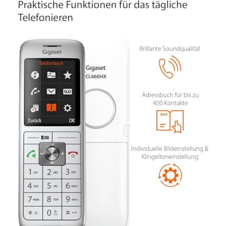 Gigaset CL660HX Schnurlostelefon, schnurloses DECT-Telefon in Anthrazit mit klarer Gesprächsqualität – Bild 5
