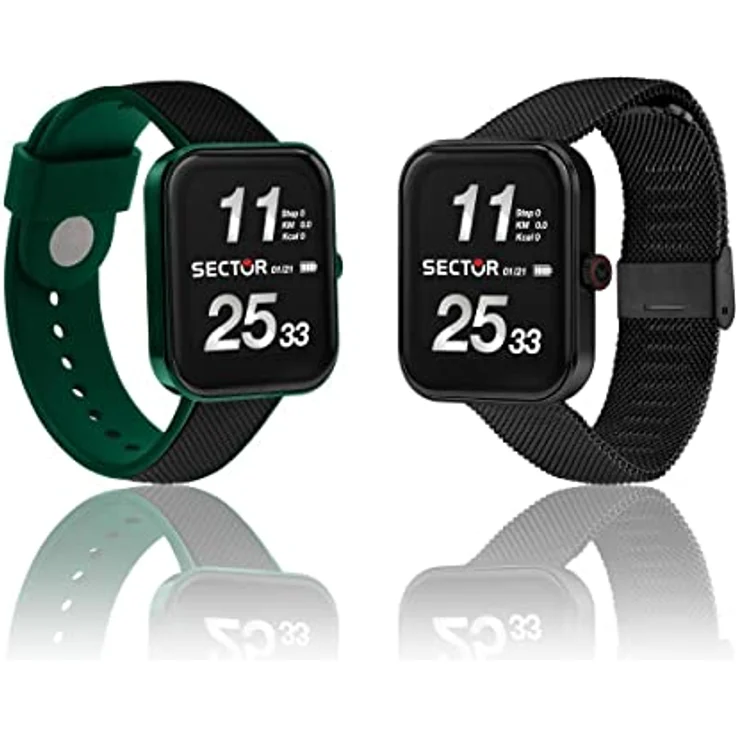 Sector S-03 Smartwatch Pro (38.50 mm, Aluminium, One Size), Sportuhr + Smartwatch, schwarz/grün – Bild 6