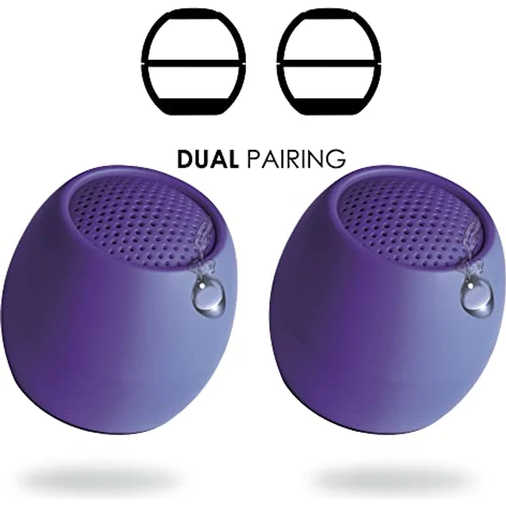 Boompods Zero Mini tragbarer Bluetooth Lautsprecher - Kabelloser Lautsprecher, IPX6 wasserdicht, 5 Std Spielzeit, Outdoor Speaker klein, Mikrofon & Dual Pairing, für Dusche, Reisen, iPhone, Very Peri – Bild 5