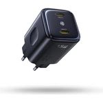 Baseus PicoGo II 45W USB C Ladegerät, 2-Port PD 3.0 PPS Schnellladegerät für iPhone 17/17 Pro Max/16-12, Galaxy S25 Ultra, iPad Pro/Air, mit kompakter Bauweise und sicherem Laden