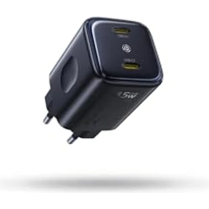 Baseus PicoGo II 45W USB C Ladegerät, 2-Port PD 3.0 PPS Schnellladegerät für iPhone 17/17 Pro Max/16-12, Galaxy S25 Ultra, iPad Pro/Air, mit kompakter Bauweise und sicherem Laden