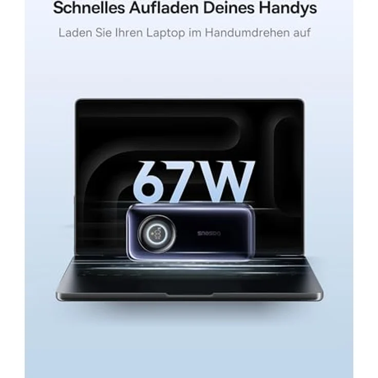 Baseus EnerCore Powerbank 20000mAh mit 70cm einziehbarem USB-C Kabel, 67W maximale Leistung, 2x USB-C, kompatibel mit iPhone 16/15, iPad, MacBook, Laptop, Samsung und mehr – Bild 3