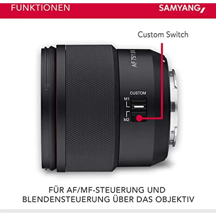 Samyang AF 75mm F1.8 für Fuji X - leichtes & kompaktes Portrait-Objektiv mit LSTM-AF, Wetterschutz & Custom Switch für hochwertige Reiseaufnahmen & Nachtbilder, für Fuji X Kameras X-T4 X-T30 X-Pro 3 – Bild 3
