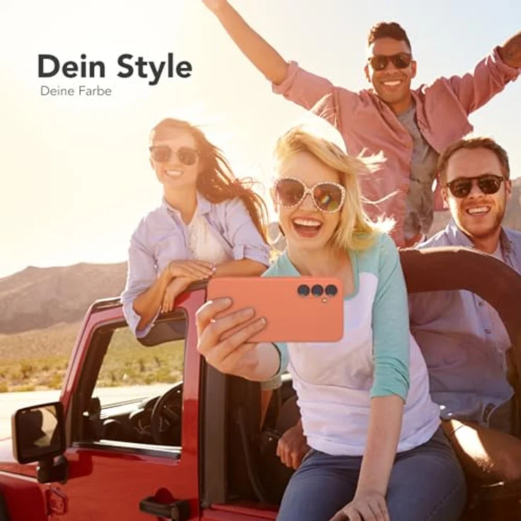 EAZY CASE Silikonhülle für Samsung Galaxy A55, stoßfest mit Kameraschutz, dünn, orange, kratzresistent, kompatibel mit kabellosem Laden – Bild 2