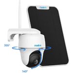 Reolink Argus PT Pro+SP 4MP PTZ Akku- oder solarbetriebene 2,4/5GHz WLAN IP Überwachungskamera (Außenbereich, PIR-Erkennung, IR-Nachtsicht, Could-Speicherung)