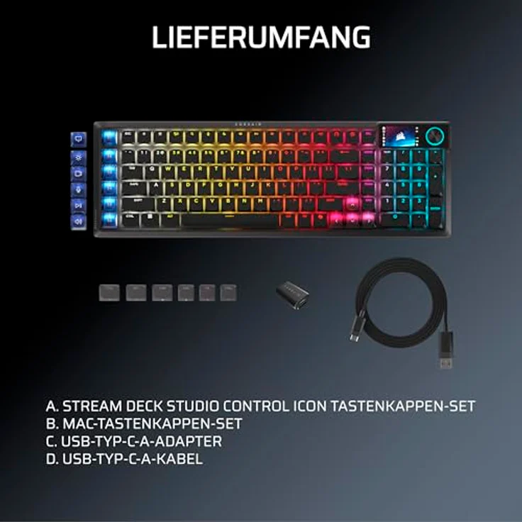 Corsair Vanguard Air 99 Wireless Gaming-Tastatur, optisch-mechanisch mit 8K Polling, Low Profile, DE-Layout - schwarz – Bild 11