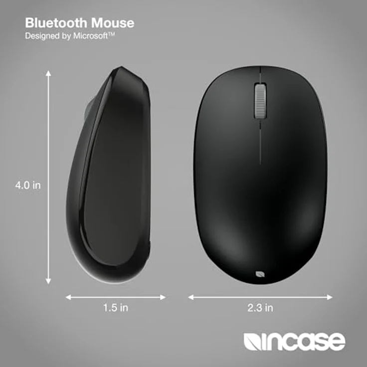 Incase Bluetooth-Maus von Microsoft, kompakt mit 12 Monaten Akkulaufzeit und präzisen Tracking-Sensoren, schwarz – Bild 3