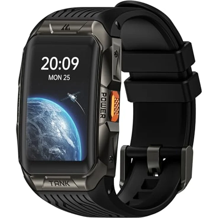 Kospet Smartwatch Tank X2 Ultra Schwarz, 5 ATM Wasserdicht, AMOLED Touchscreen, 170+ Sportmodi, IP69K zertifiziert – Bild 2