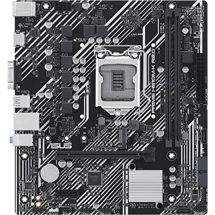 ASUS Prime H510M-K R2.0 Mainboard Sockel Intel LGA 1200 (Intel H470 Chipsatz, micro-ATX, DDR4 Speicher, PCIe 4.0, BIOS Flashback, USB 3.2 Gen 1, Aura Sync) – Bild 1