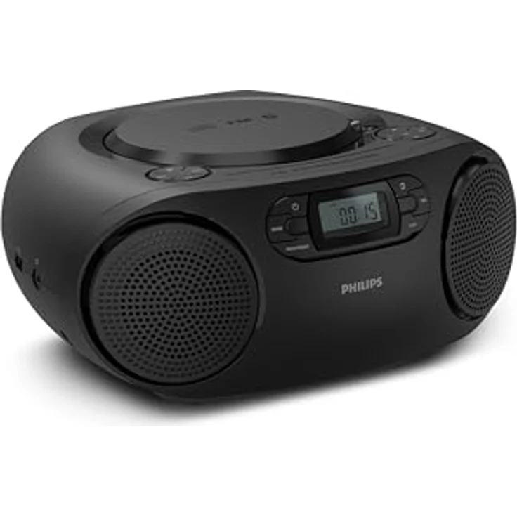 Philips Tragbare CD-Soundmaschine TAZ2000, UKW-Radio mit Bluetooth 6.0, USB-Wiedergabe, Dynamic Bass Boost, 6-Watt-Stereo-Lautsprecher, Netz- oder Batteriebetrieb, Tragegriff – Bild 1