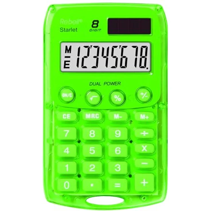 Rebell RE-STARLET G Taschenrechner, Dual-Power 8-stelliger, grün – Bild 2