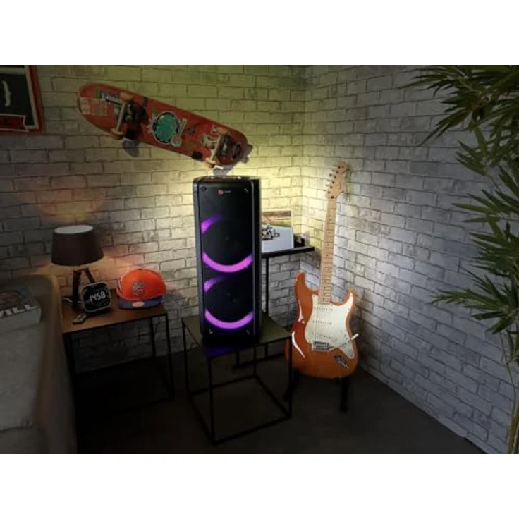 N-Gear Let’s go Party Bluetooth Lautsprecher, Schwarz, Karaoke Mikrofon, Disco-LEDs, 4 h Akkubetrieb – Bild 7