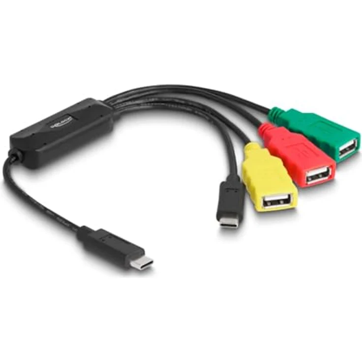 DeLOCK USB-Hub 4 Port USB 2.0 Kabel-Hub mit USB Type-C zu 3 x USB-A, schwarz – Bild 3