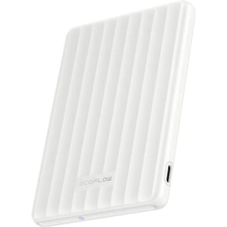 EF ECOFLOW RAPID Powerbank 5.000 mAh, magnetisches kabelloses Ladegerät mit 20 W USB-C und 7,5 W MagSafe, kompatibel mit iPhone 16/15/14/13/12 Serien, weiß