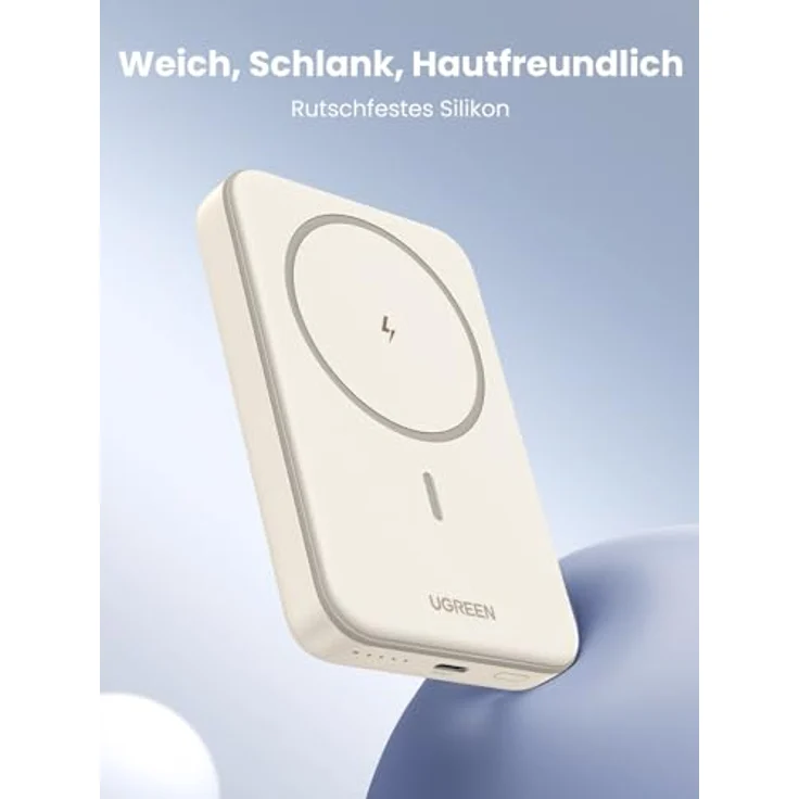 UGREEN Nexode Wireless Powerbank 10000mAh Magnetische Power Bank mit USB-C Schnellladefunktion, Kabellose externer Akku MagSafe kompatibel mit iPhone 15 Pro Max/Pro/15/14 Pro Max/Pro/13 Pro (Weiß) – Bild 4