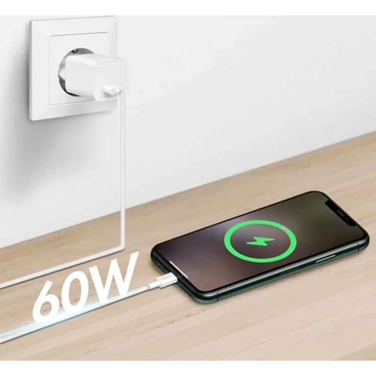 Logilink USB 2.0 Typ-C Anschlusskabel, A zu C, 60W, Nylon-Ummantelung, 0,5 m, Weiß – Bild 5
