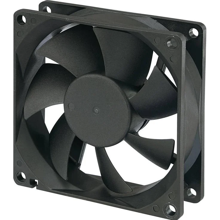 Tru Components RD8025B12H Axiallüfter, 12 V/DC, 57 m³/h, 80 x 80 x 25 mm, Schwarz, leiser Betrieb mit 32 dB