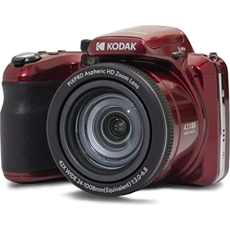 KODAK Pixpro Astro Zoom AZ425 Digitalkamera Bridge, 42 x optischer Zoom, 24 mm Weitwinkel, 20 Megapixel, LCD 3, Full HD 1080p, Li-Ion-Akku, Rot