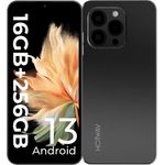 HOTWAV Note 13 PRO, 16GB RAM + 256GB Speicher (1TB erweiterbar), 5160mAh Smartphone (6.6 Zoll, 50 MP Kamera, HD+, Android 13, 4G, NFC, Fingerabdruck, Schwarz)