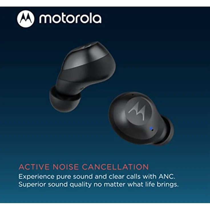 Motorola Sound Moto Buds 270 ANC - Kabellose Kopfhörer In Ear - Bluetooth - 18Std. - Active Noise Cancellation - Wasser und Schweißfest - Schwarz, S/M/L – Bild 4