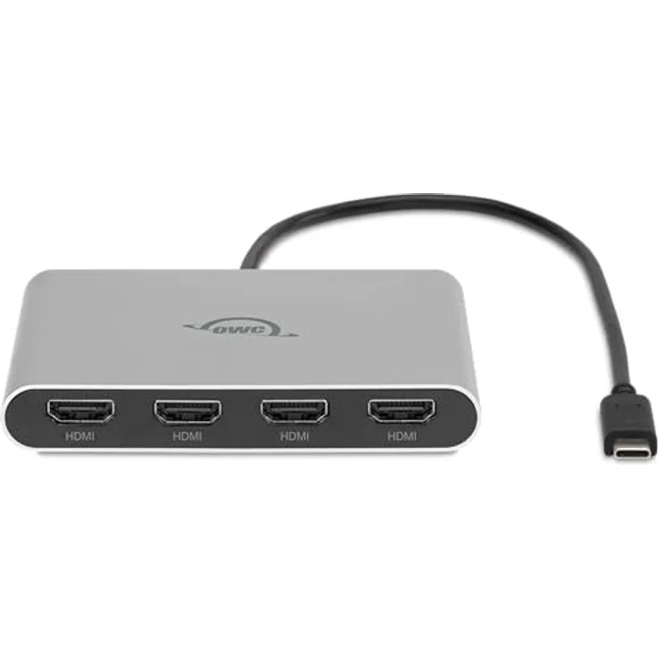 OWC USB-C Adapter Quad HDMI 4K mit DisplayLink, 4 Monitore 4K @60Hz, Power Delivery 90W, kompatibel mit Mac M1/M2/M3/M4, PC, Chromebook, Plug & Play, HDMI Audio, bus powered – Bild 3