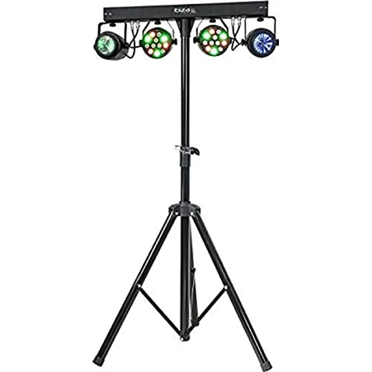 DJLIGHT60 - IBIZA - Lichtständer mit 2 PAR-Scheinwerfern RGBB & 2 MOON FOWER-Scheinwerfern RGBBA - 4-in-1 LED-Paket