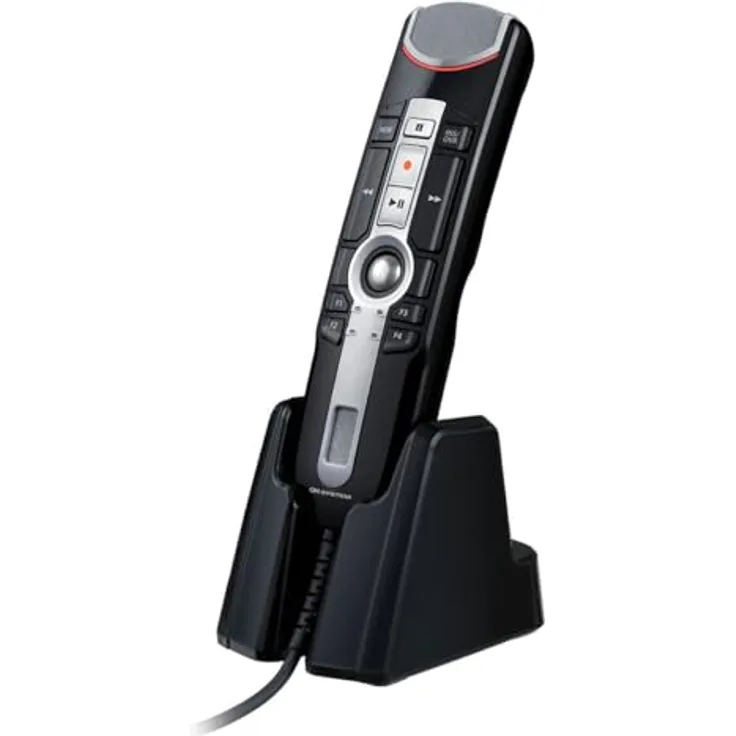 Olympus OM SYSTEM RecMic RM-4010N USB-Diktiermikrofon | optimiert für Spracherkennung und Diktieren, inkl. Mikrofonständer | Trackball | Beamforming-Technologie | Tasten frei konfigurierbar