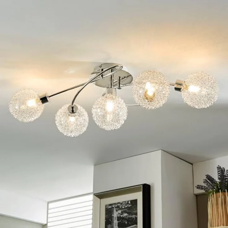 Lindby Deckenlampe 'Ticino' (Modern) in Chrom aus Metall (5 flammig, G9) - Smarte Deckenbeleuchtung, Flurleuchte - Lindby Wandleuchte für eine gemütliche Atmosphäre – Bild 2