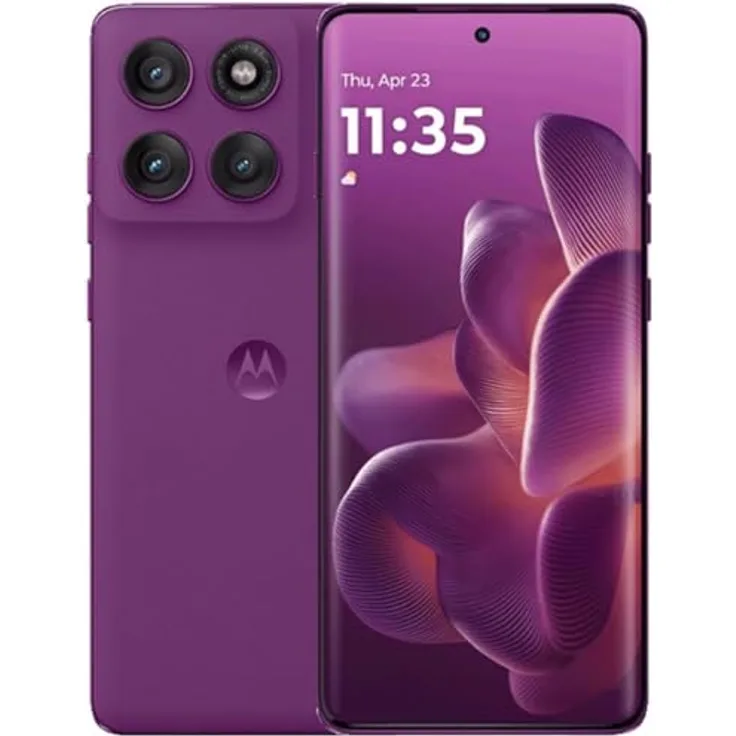 Motorola Solutions Motorola Edge 60 Pro, Smartphone mit 12 GB RAM, 512 GB Speicher, 6,67" Super-HD-Display und Dolby Atmos-Sound, Sparkling Grape