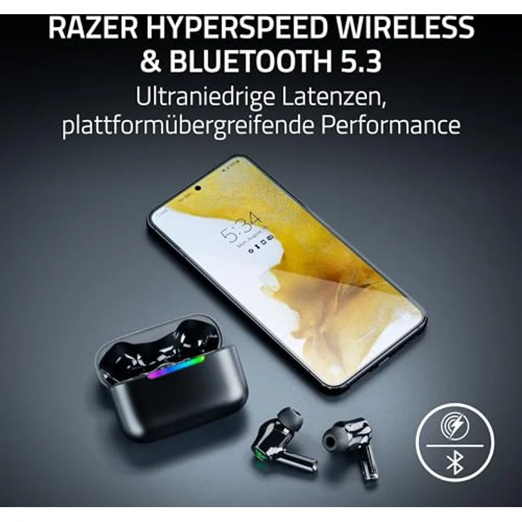 RAZER Hammerhead V3 X Hyperspeed, In-ear Kopfhörer mit Bluetooth 5.3, IPX4 Wasserabweisung, bis zu 35 Stunden Akkulaufzeit, schwarz – Bild 2