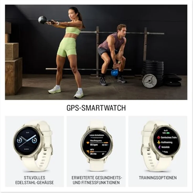 Garmin Venu 4 41mm, Fitness-Smartwatch mit 1,2" AMOLED Touchdisplay, bis zu 10 Tage Akkulaufzeit, 80+ Sport-Apps, EKG, Health Status, Fitness Coach, Rollstuhlfunktionen, Telefonie, Taschenlampe – Bild 2