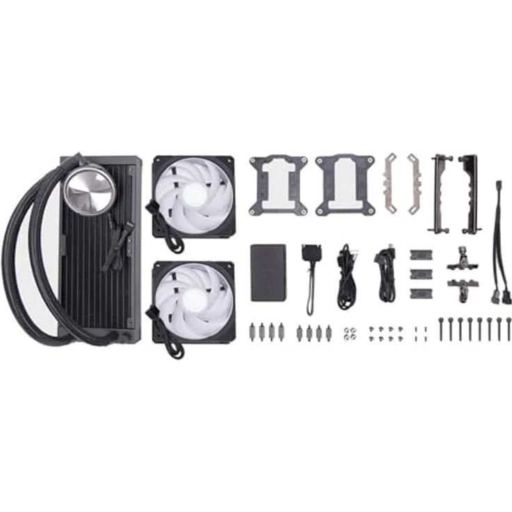 Cooler Master PL240 Flux, CPU Wasserkühler mit Dual-Radiator-Design, RGB-Beleuchtung, Schwarz – Bild 6