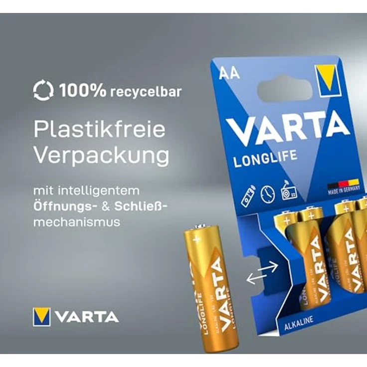 VARTA R6 (AA) Longlife Alkalibatterie, 6 Stück, langlebig und ideal für Geräte mit niedrigem Energieverbrauch – Bild 6