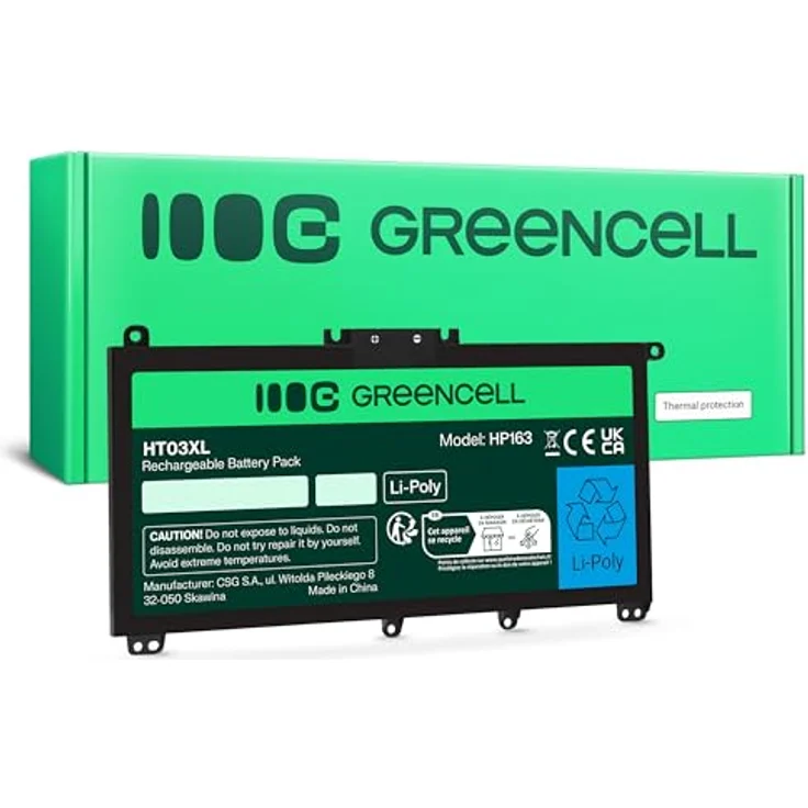 Green Cell Laptop-Batterie HT03XL, Lithium-Polymer, 3550 mAh, 3 Zellen, Schwarz, für HP 240 G7, 245 G7, 250 G7, 255 G7 Notebooks – Bild 1